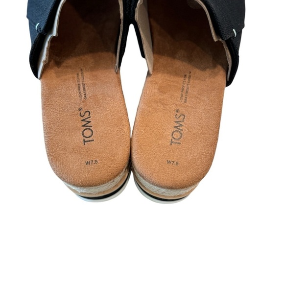 TOMS Women's Black Diana Mule Platform Slide Wedge‎ Sandals Size 7.5W - Picture 7 of 8
